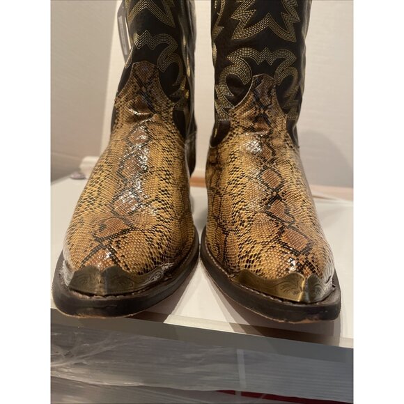 NWT Laredo Western Boots Men 16EW Cowboy Monty Faux Snake Golden‎ Copper 68068 - Picture 11 of 16